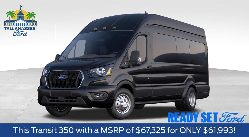 Agate Black Metallic 2025 Ford Transit Passenger 350 HD XLT High Roof Extended LB DRW RWD Van Rear-Wheel Drive
