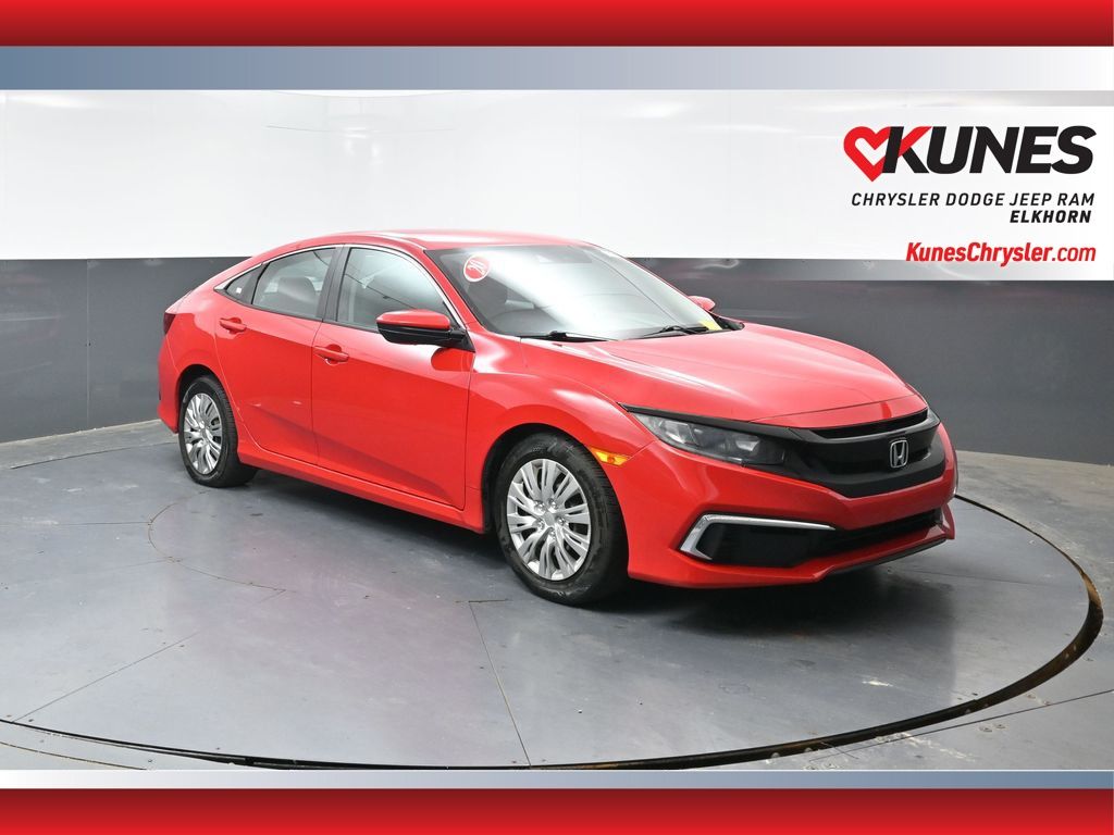 Red 2020 Honda Civic Sedan Front-Wheel Drive Continuously Variable Transmission