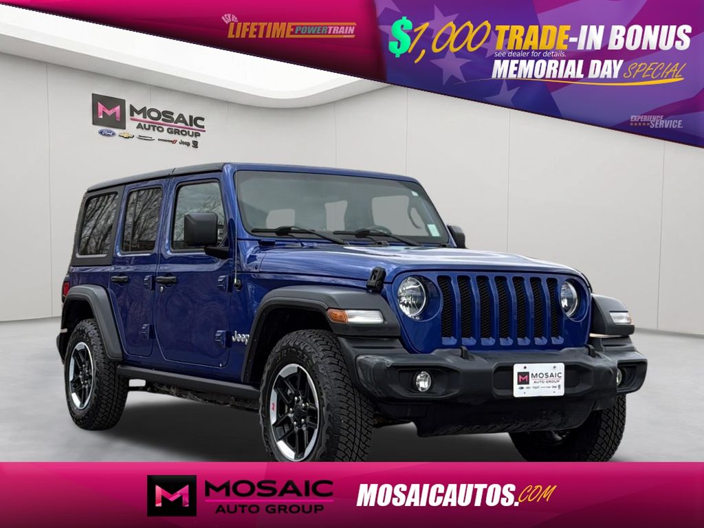 Ocean Blue Metallic Clearcoat 2019 Jeep Wrangler Unlimited Sport S 4WD SUV / Crossover Four-Wheel Drive 8-Speed Automatic