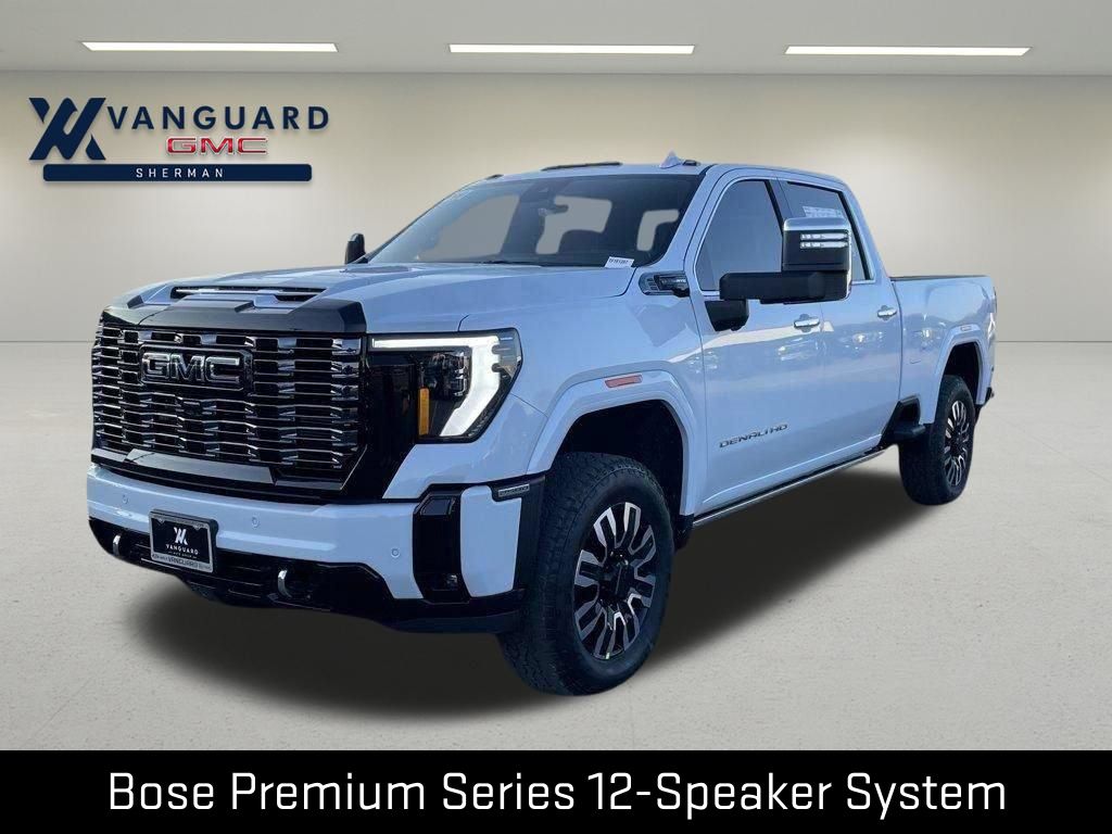 Glacier White Tricoat 2026 GMC Sierra 2500HD Denali Ultimate Crew Cab 4WD Pickup Truck Four-Wheel Drive Automatic
