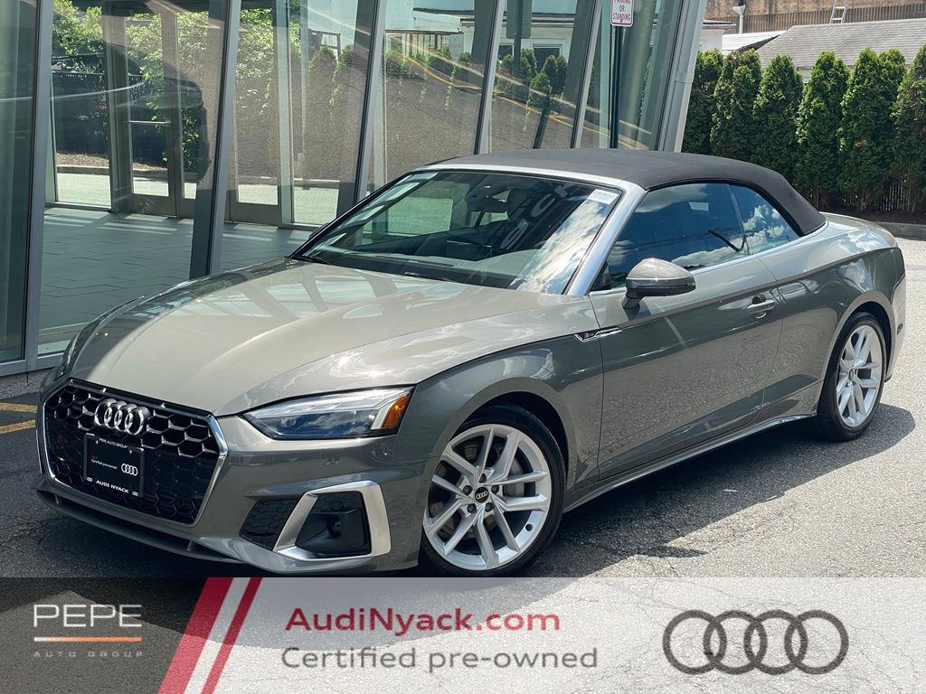 Chronos Gray Metallic/Black Roof 2023 Audi A5 Convertible All-Wheel Drive 7-Speed Automatic