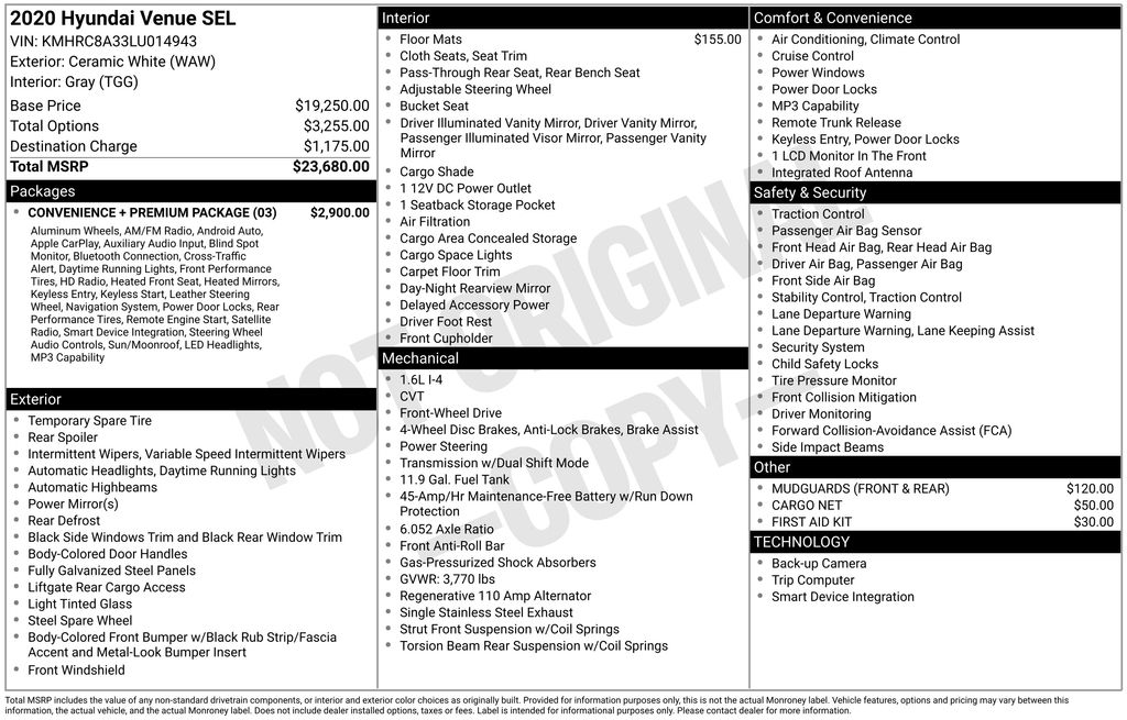 Certified Used 2020 White Hyundai SEL image 7
