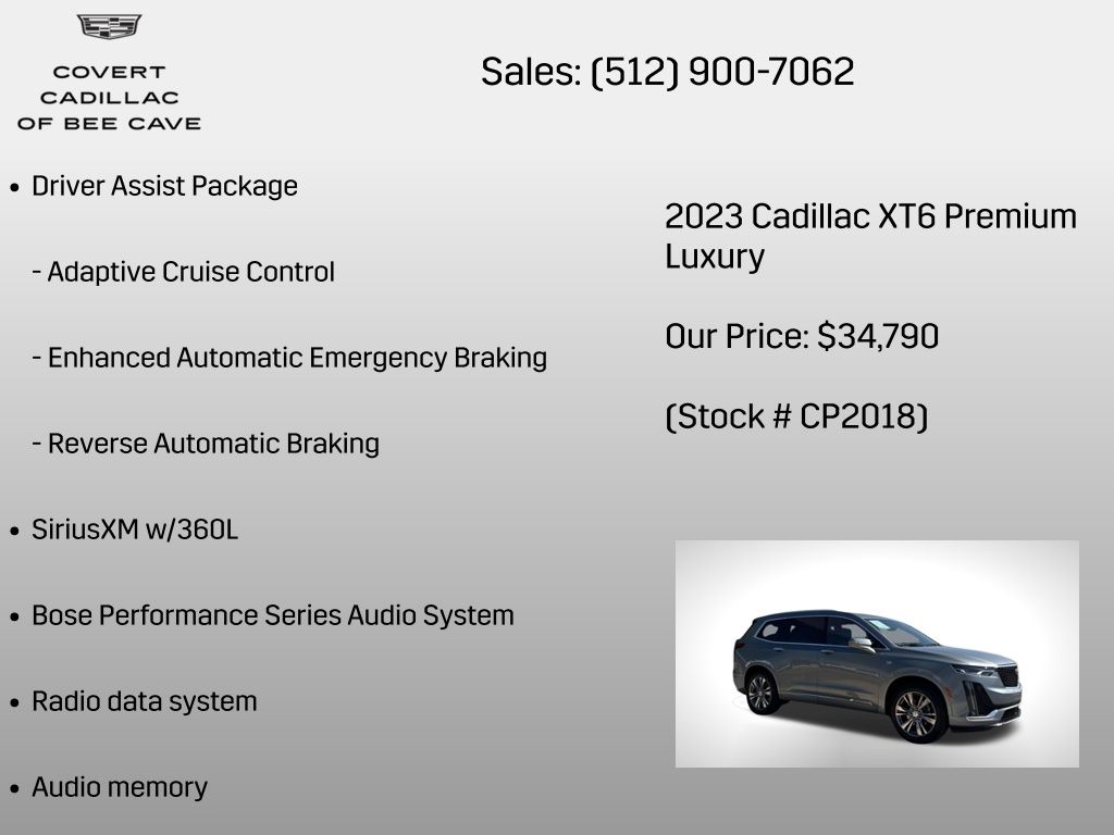Used Car 2023 Cadillac Xt6  Premium Luxury For Sale Under $35,000 In Austin, Texas