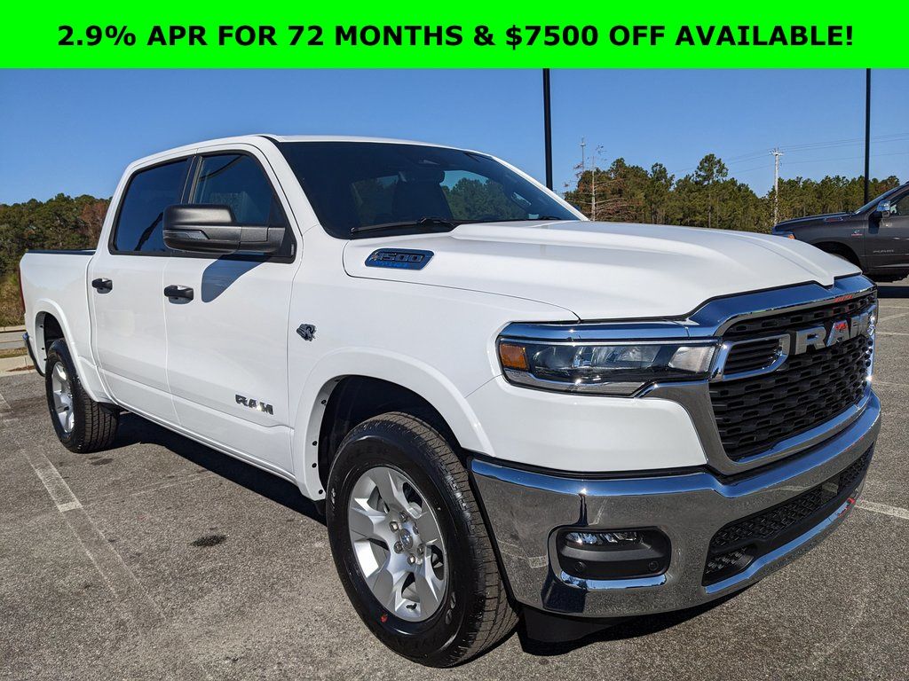 Bright White Clearcoat 2026 RAM 1500 Big Horn Crew Cab 4WD Pickup Truck Four-Wheel Drive 8-Speed Automatic