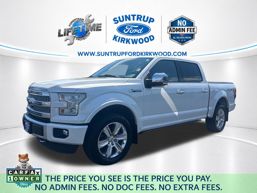 White Platinum Metallic Tri-Coat 2015 Ford F-150 Pickup Truck Four-Wheel Drive 6-Speed Automatic