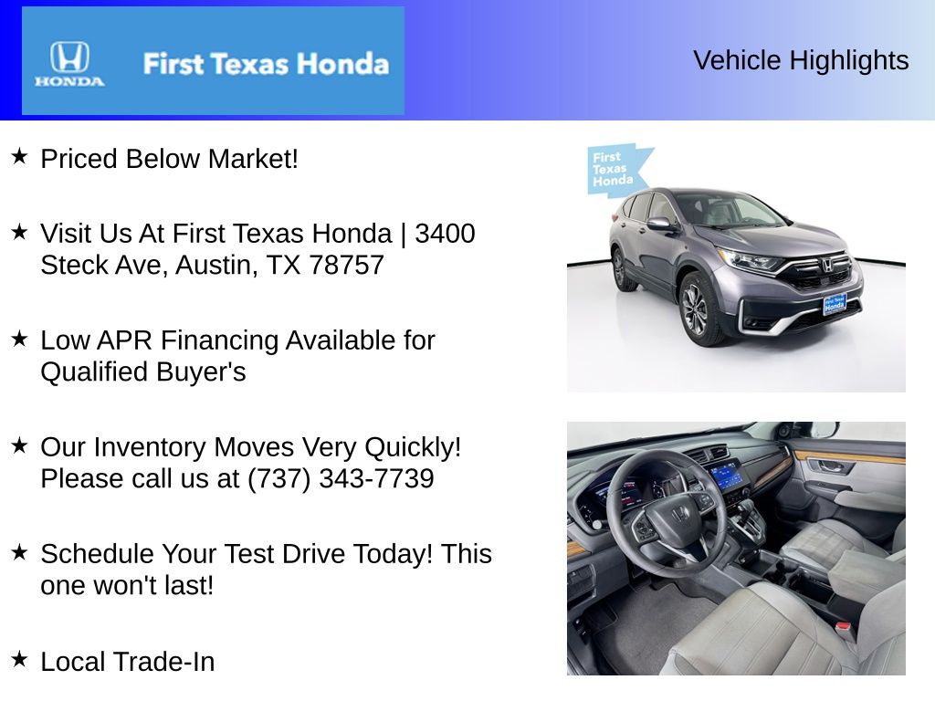 Used Car 2022 Honda Cr-v  Ex For Sale Under $30,000 In Austin, Texas