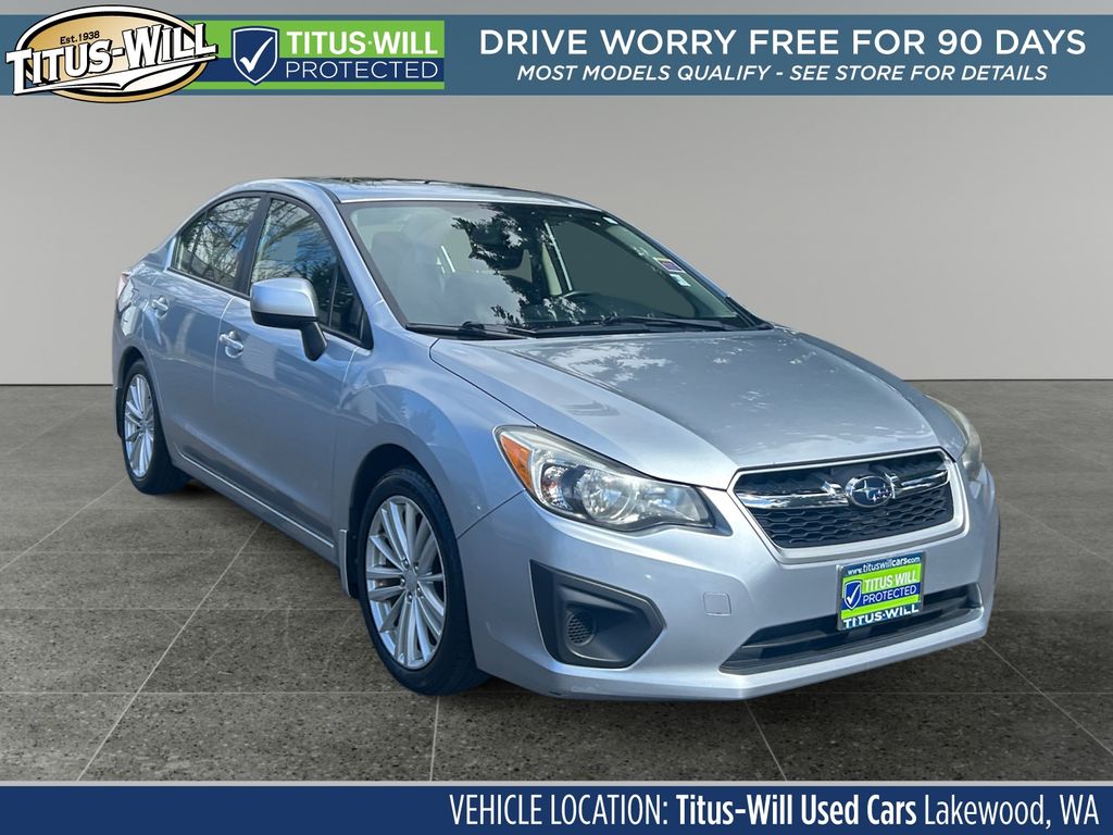 Ice Silver Metallic 2013 Subaru Impreza 2.0i Premium Sedan All-Wheel Drive Continuously Variable Transmission