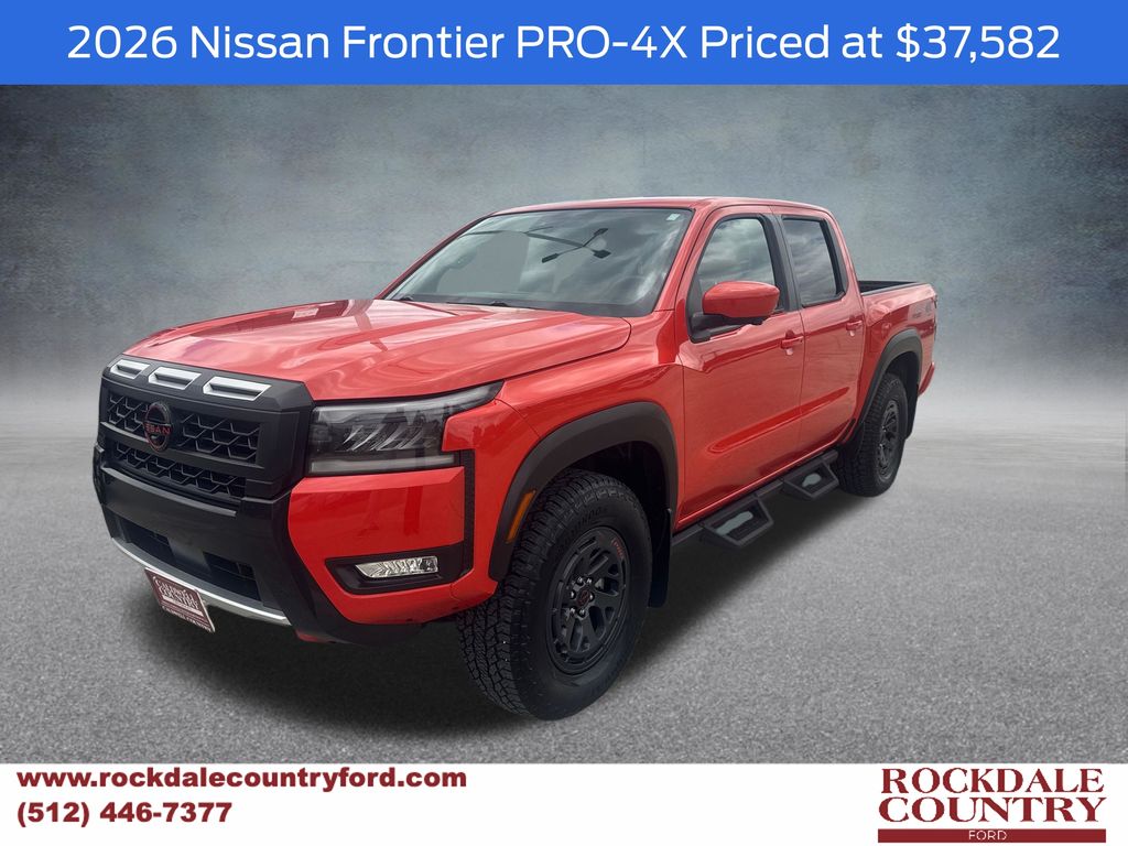 Afterburn Orange 2026 Nissan Frontier Pickup Truck Four-Wheel Drive 9-Speed Automatic Overdrive