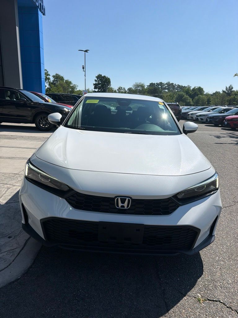 Platinum White Pearl 2025 Honda Civic Sedan Front-Wheel Drive Continuously Variable Transmission