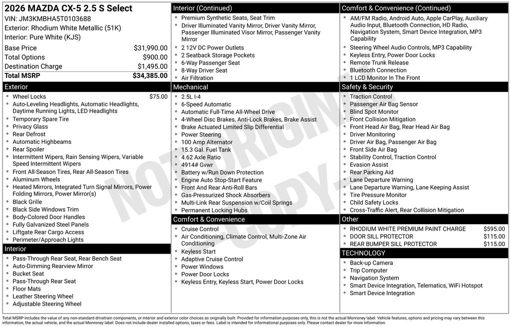 2026 Mazda CX-5 2.5 S Select