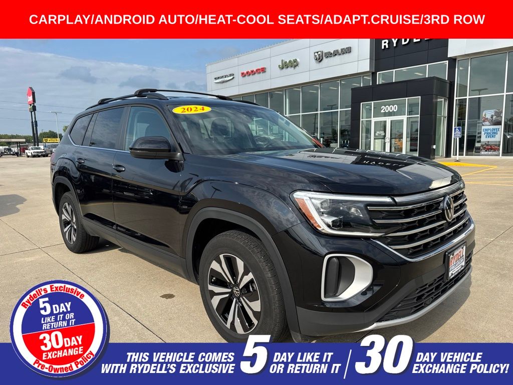 Deep Black Pearl 2024 Volkswagen Atlas SUV / Crossover All-Wheel Drive 8-Speed Automatic