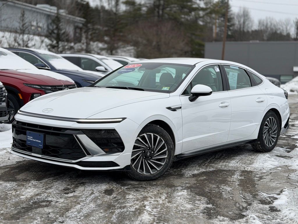 Serenity White 2024 Hyundai Sonata Hybrid SEL FWD Sedan Front-Wheel Drive 6-Speed Automatic
