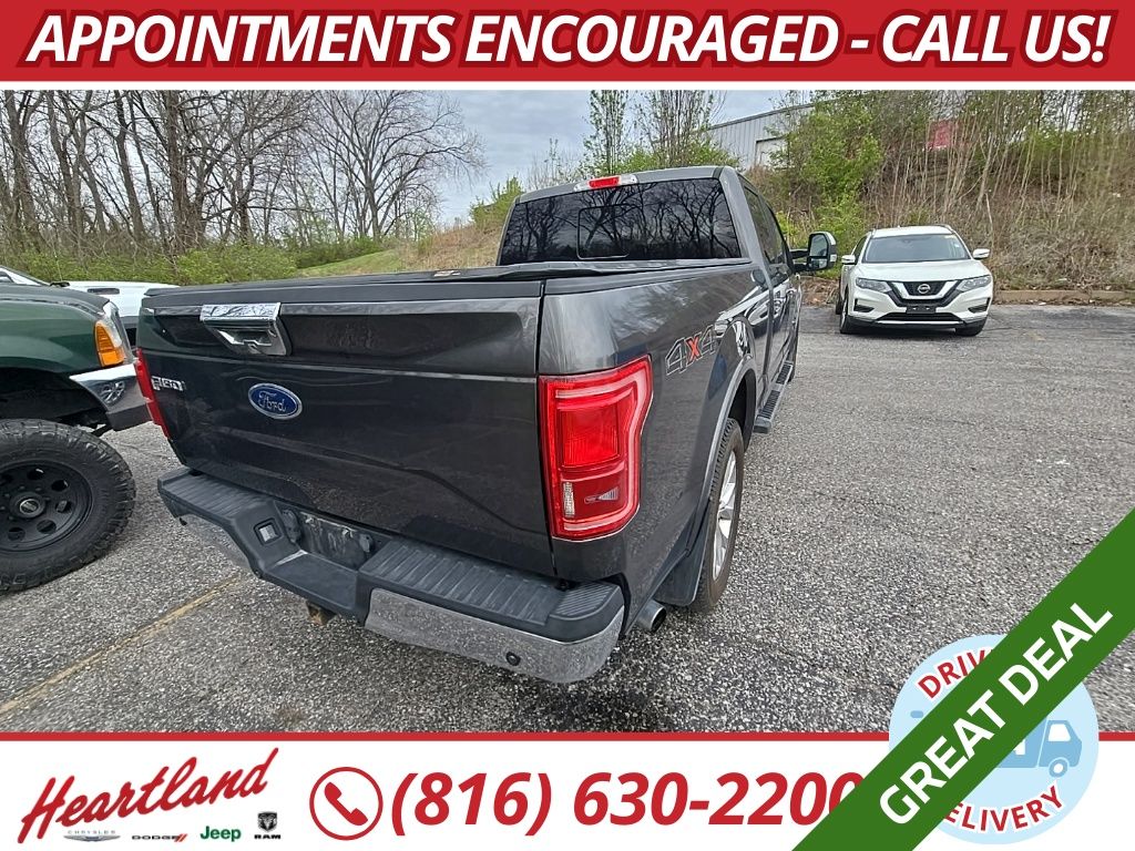 Gray (Magnetic Metallic) 2015 Ford F-150 Lariat SuperCrew LB 4WD Pickup Truck Four-Wheel Drive 6-Speed Automatic