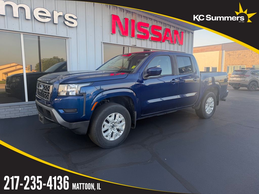 Deep Blue Pearl 2023 Nissan Frontier SV Crew Cab 4WD Pickup Truck Four-Wheel Drive 9-Speed Automatic