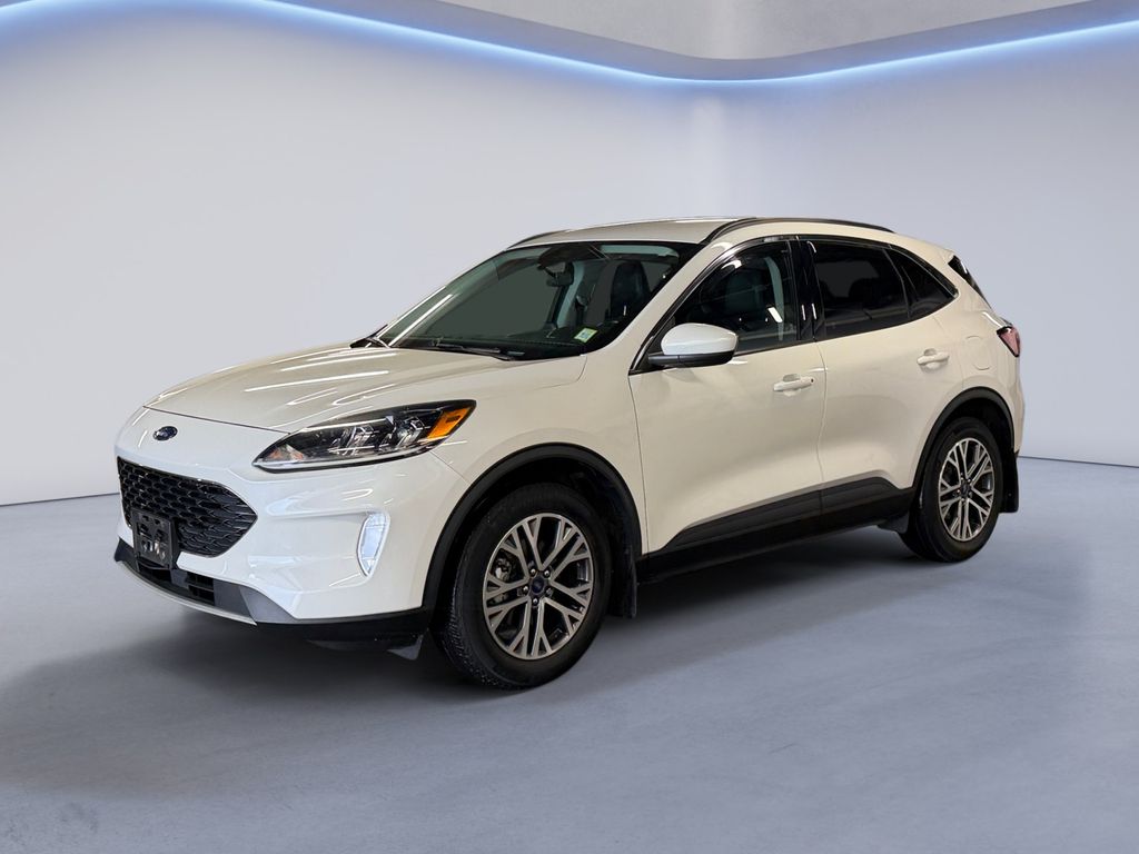 White 2021 Ford Escape Hybrid SEL AWD SUV / Crossover All-Wheel Drive Continuously Variable Transmission