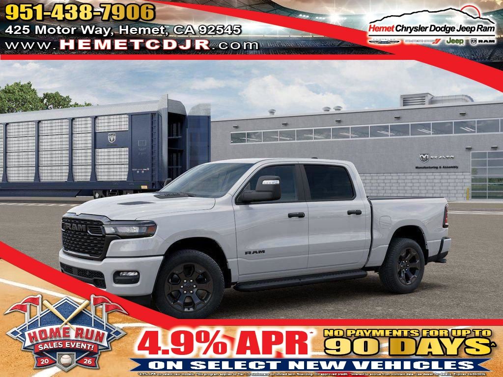 Bright White Clearcoat 2026 RAM 1500 Express Crew Cab 4WD Pickup Truck Four-Wheel Drive 8-Speed Automatic