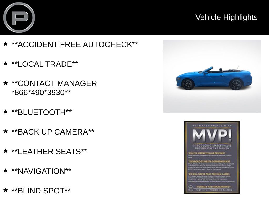 2023 Blue Ford Mustang EcoBoost Premium RWD Convertible