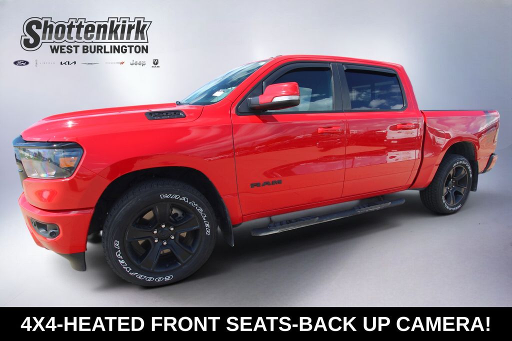 Flame Red Clearcoat 2020 RAM 1500 Pickup Truck Four-Wheel Drive 8-Speed Automatic