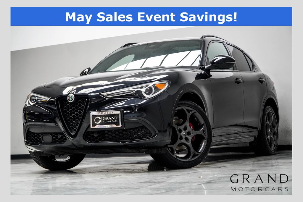 Vulcano Black Metallic 2023 Alfa Romeo Stelvio Veloce AWD SUV / Crossover All-Wheel Drive 8-Speed Automatic