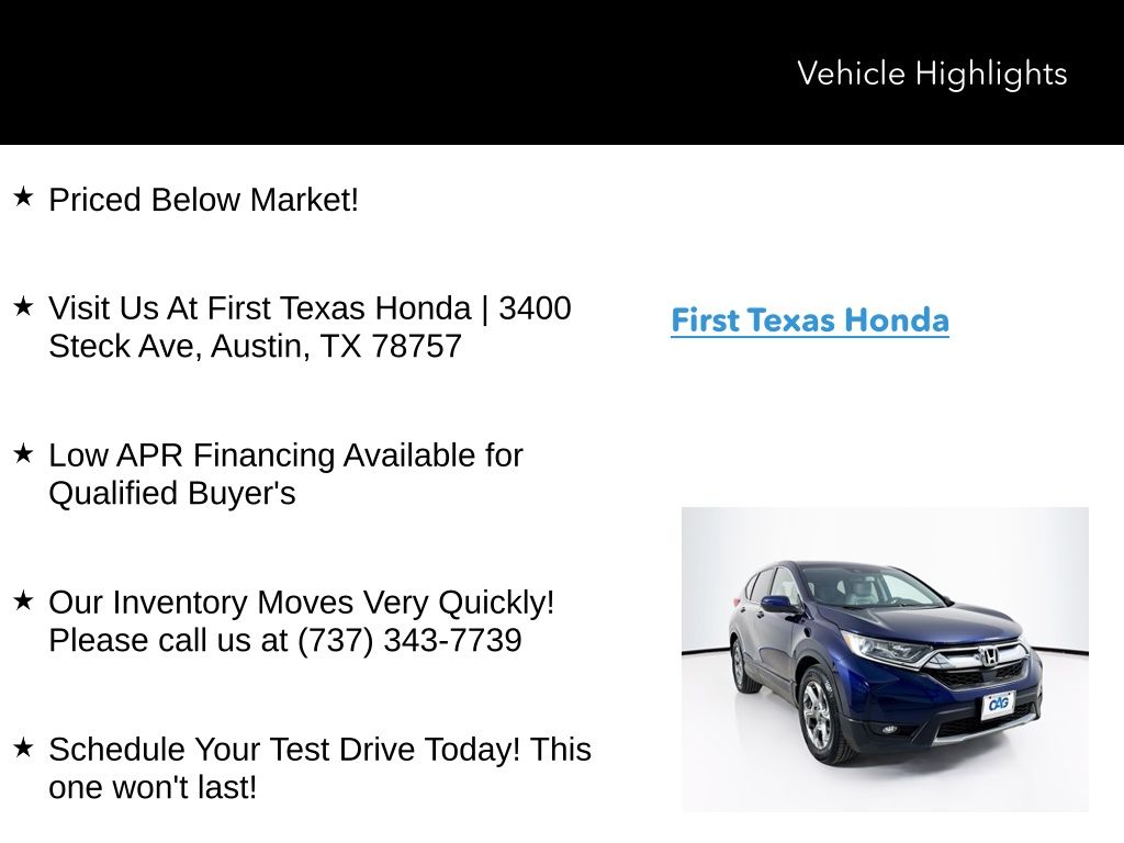 Used Car 2017 Honda Cr-v  Ex-l For Sale Under $20,000 In Austin, Texas