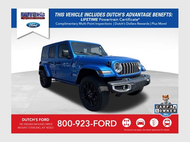 Hydro Blue Pearl Coat 2024 Jeep Wrangler 4xe Sahara 4WD SUV / Crossover Four-Wheel Drive 8-Speed Automatic