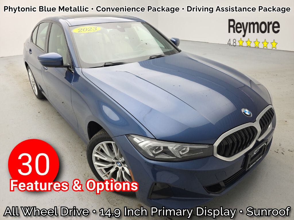 Phytonic Blue Metallic 2023 BMW 3 Series Sedan All-Wheel Drive 8-Speed Automatic