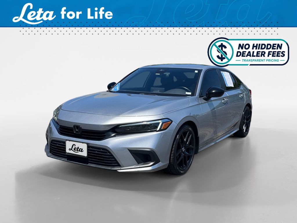 Lunar Silver Metallic 2023 Honda Civic Sport FWD Sedan Front-Wheel Drive Continuously Variable Transmission