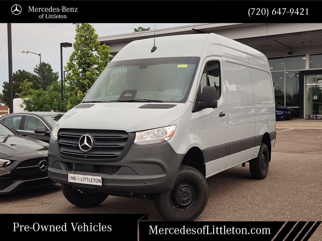 Silver Gray 2025 Mercedes-Benz Sprinter Cargo Van All-Wheel Drive 9-Speed Automatic