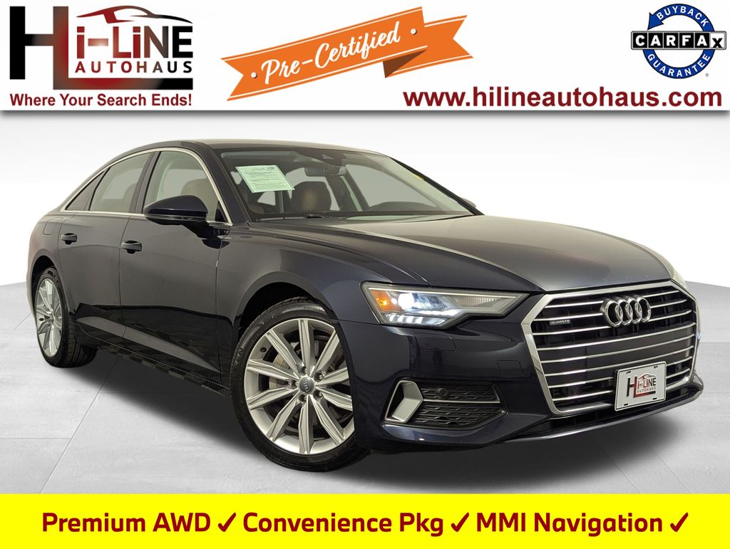 Firmament Blue Metallic 2020 Audi A6 45 TFSI quattro Premium AWD Sedan All-Wheel Drive 7-Speed Automatic