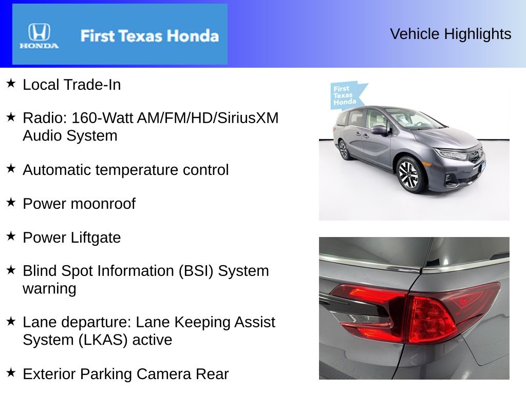 Used Car 2025 Honda Odyssey  Ex-l For Sale Under $40,000 In Austin, Texas