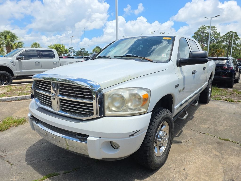 Bright White Clearcoat 2008 Dodge RAM 1500 Laramie Mega Cab 4WD Pickup Truck Four-Wheel Drive 5-Speed Automatic