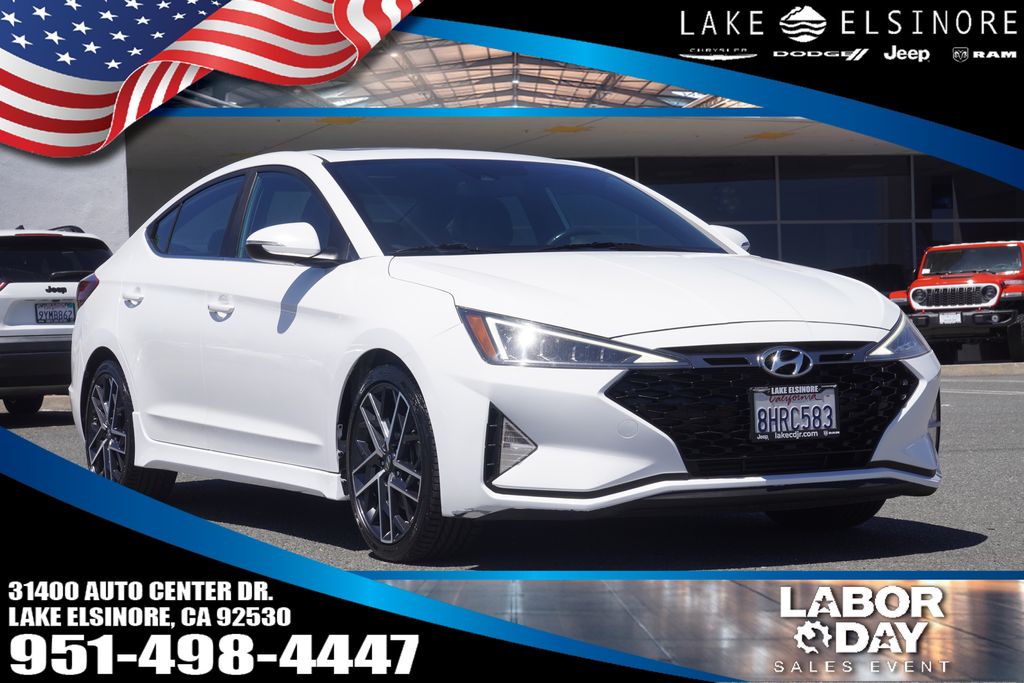 Ceramic White 2019 Hyundai Elantra Sedan Front-Wheel Drive 7-Speed Automatic