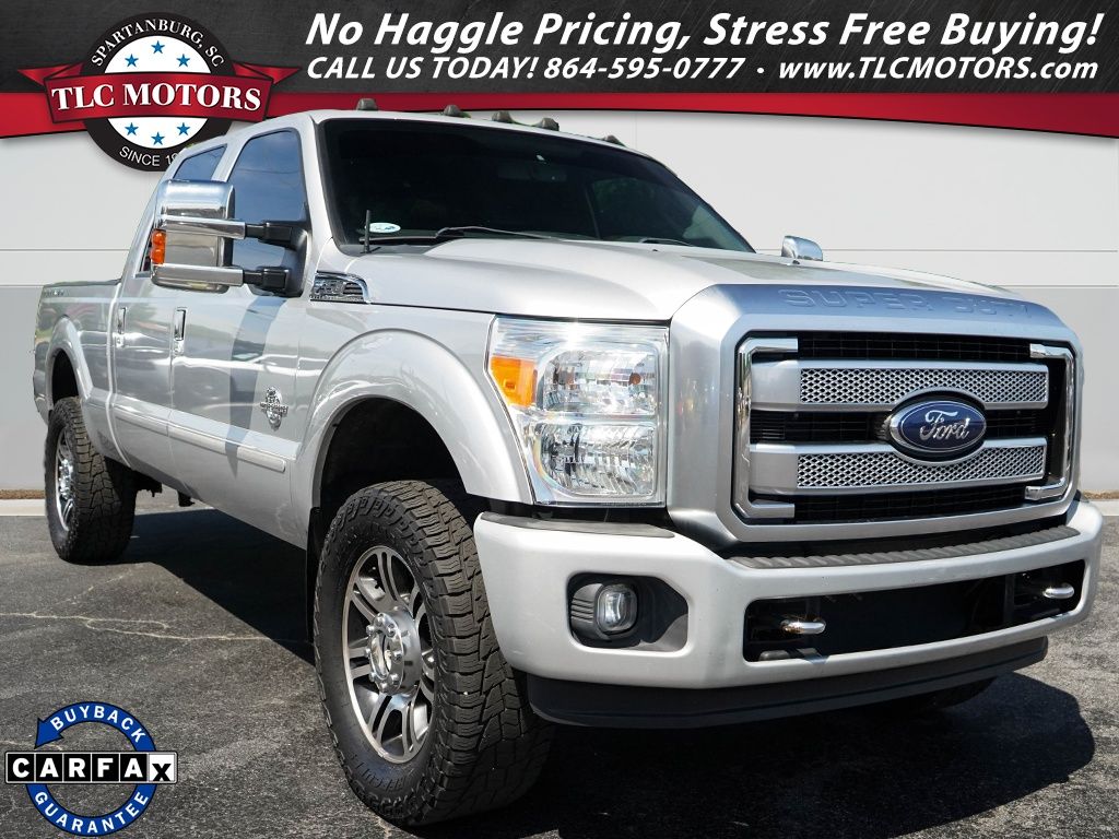 Ingot Silver 2015 Ford F-350 Super Duty Platinum Crew Cab 4WD Pickup Truck Four-Wheel Drive 6-Speed Automatic