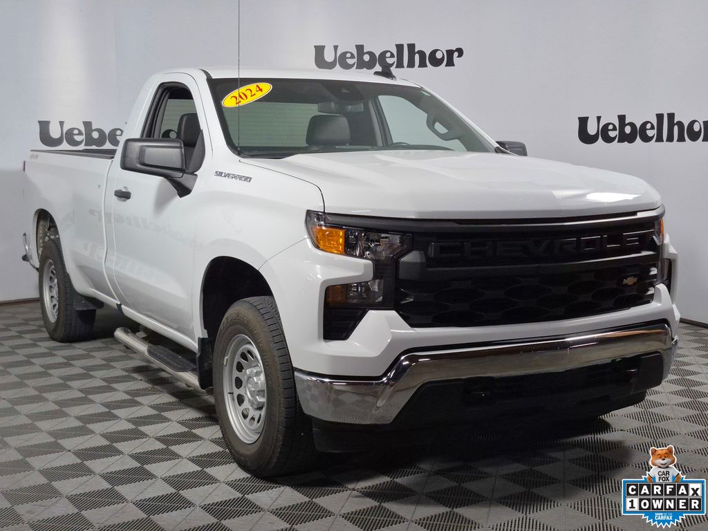 Summit White 2024 Chevrolet Silverado 1500 Pickup Truck Four-Wheel Drive Automatic
