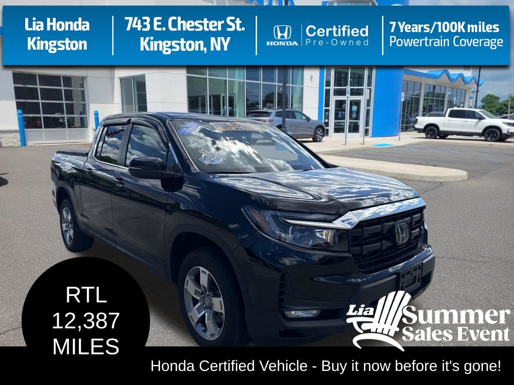 Crystal Black Pearl 2025 Honda Ridgeline Pickup Truck All-Wheel Drive 9-Speed Automatic