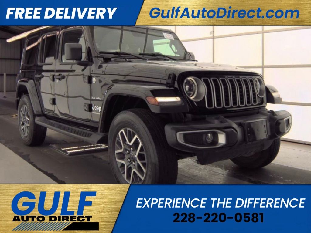 Black Clearcoat 2024 Jeep Wrangler Sahara 4-Door 4WD SUV / Crossover Four-Wheel Drive 8-Speed Automatic