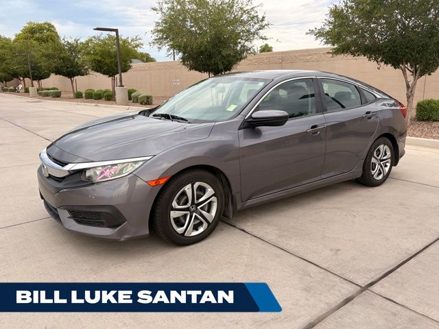 Lunar Silver Metallic 2017 Honda Civic Sedan Front-Wheel Drive Continuously Variable Transmission