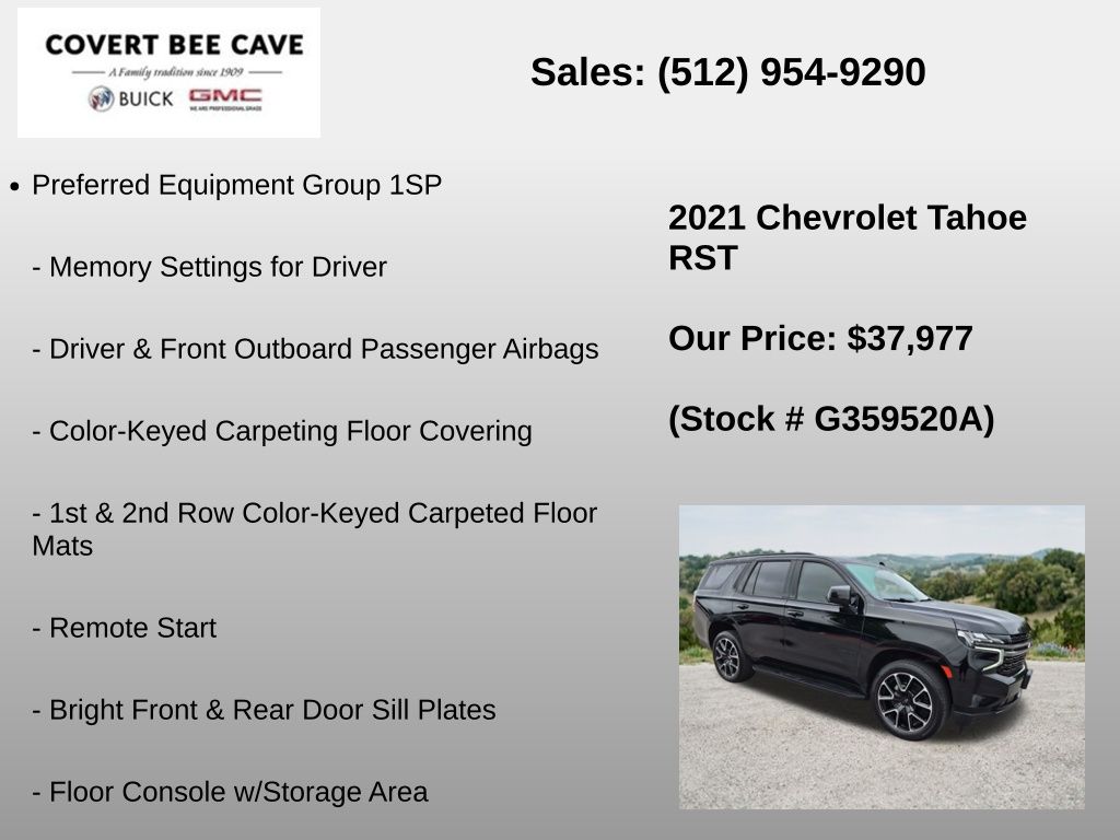 Used Car 2021 Chevrolet Tahoe  Rst For Sale Under $40,000 In Austin, Texas