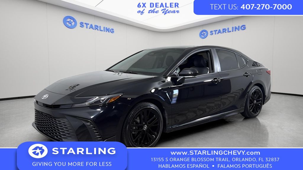 Midnight Black Metallic 2025 Toyota Camry SE FWD Sedan Front-Wheel Drive Continuously Variable Transmission