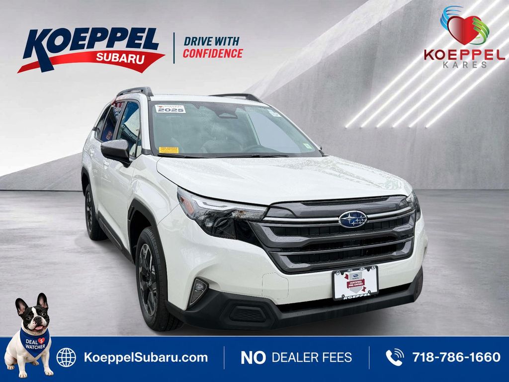 Crystal White Pearl 2025 Subaru Forester SUV / Crossover All-Wheel Drive Continuously Variable Transmission