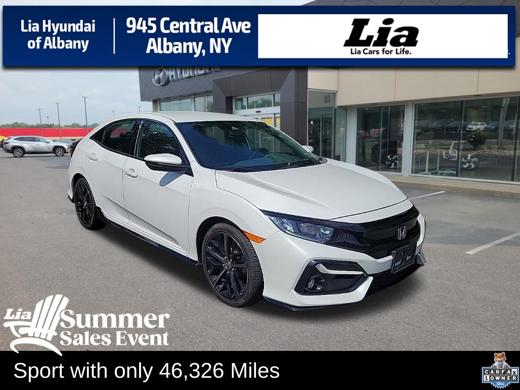 Platinum White Pearl 2021 Honda Civic Hatchback Hatchback Front-Wheel Drive Continuously Variable Transmission