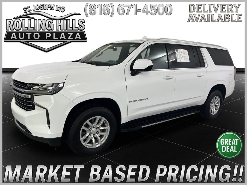 Summit White 2021 Chevrolet Suburban LT 4WD SUV / Crossover Four-Wheel Drive