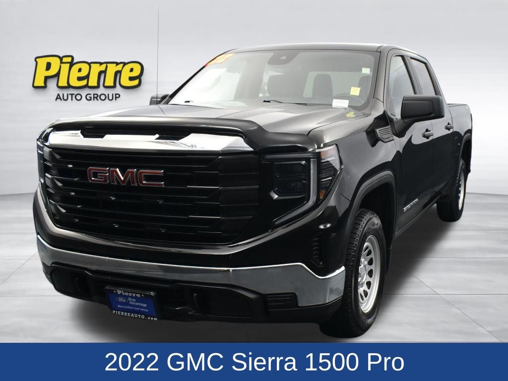 Onyx Black 2022 GMC Sierra 1500 Pro Crew Cab 4WD Pickup Truck Four-Wheel Drive 8-Speed Automatic