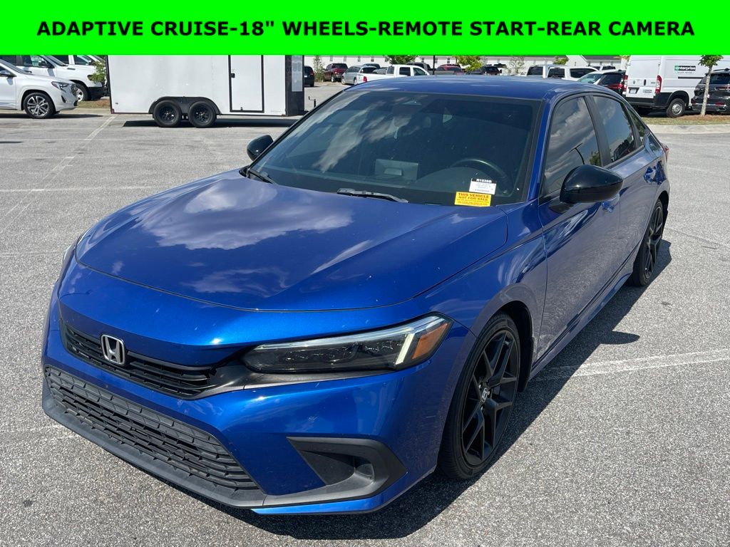 Boost Blue Pearl 2022 Honda Civic Sport FWD Sedan Front-Wheel Drive Continuously Variable Transmission