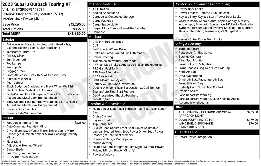 Used Car 2023 Subaru Outback  Touring Xt For Sale Under $30,000 In Austin, Texas