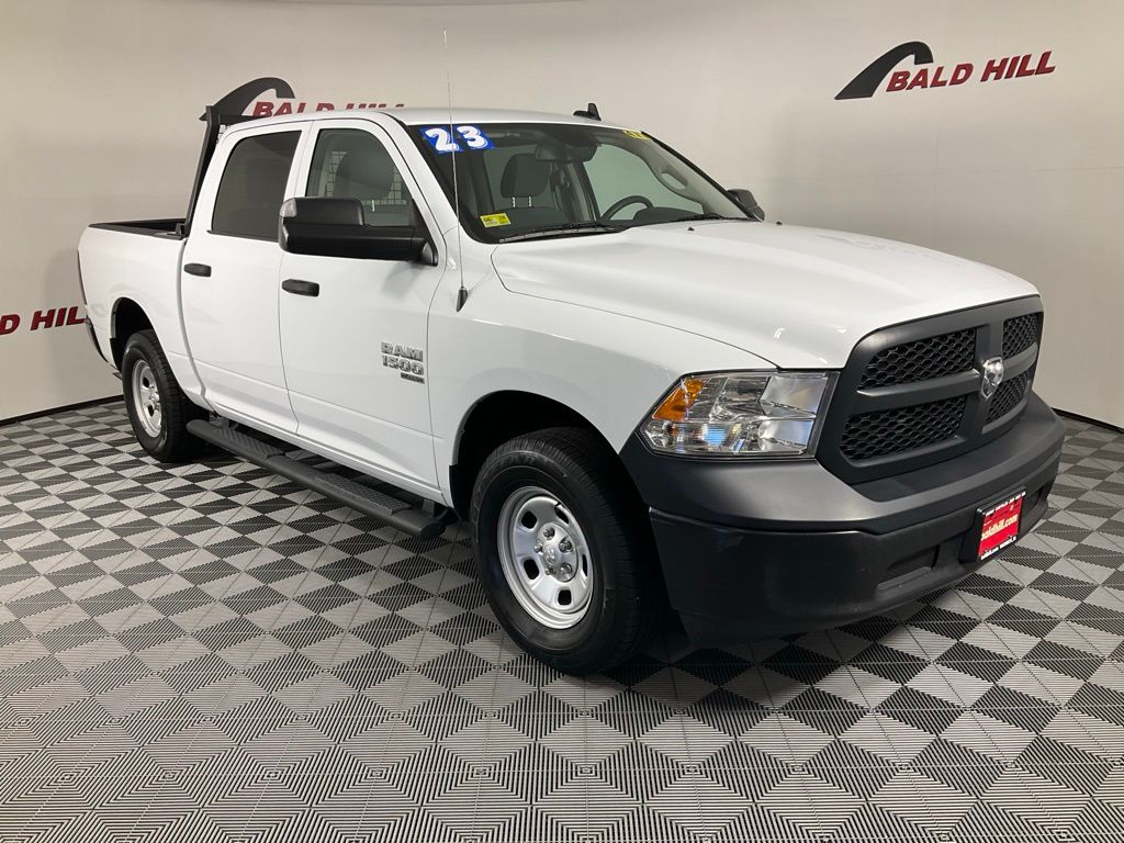 Bright White Clearcoat 2023 RAM 1500 Classic Tradesman Crew Cab 4WD Pickup Truck Four-Wheel Drive 8-Speed Automatic