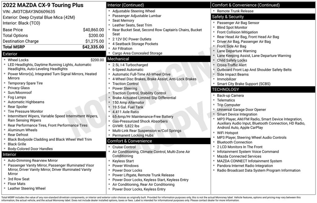 2022 Mazda CX-9 Touring Plus
