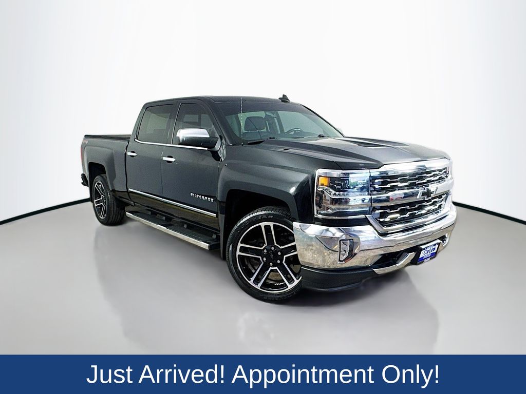 Black 2016 Chevrolet Silverado 1500 Pickup Truck Four-Wheel Drive 8-Speed Automatic Overdrive