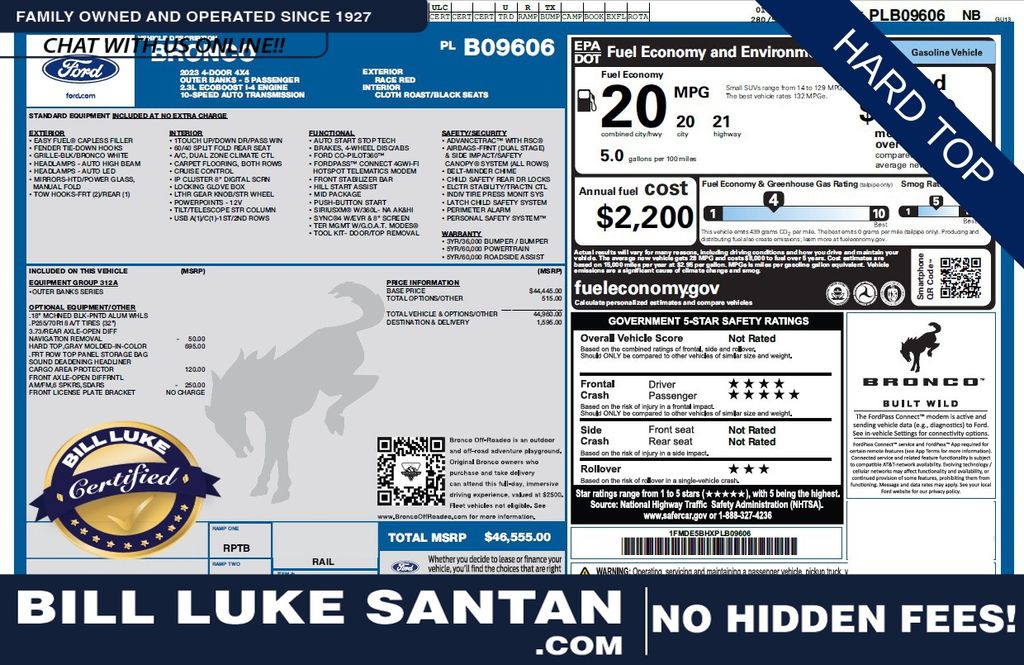 Race Red 2023 Ford Bronco Outer Banks 4-Door 4WD SUV / Crossover Four-Wheel Drive Automatic