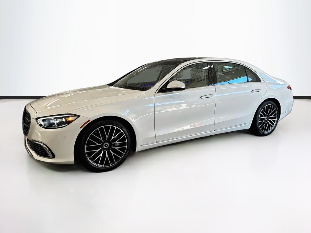 designo Diamond White Metallic 2021 Mercedes-Benz S-Class Sedan All-Wheel Drive 9-Speed Automatic
